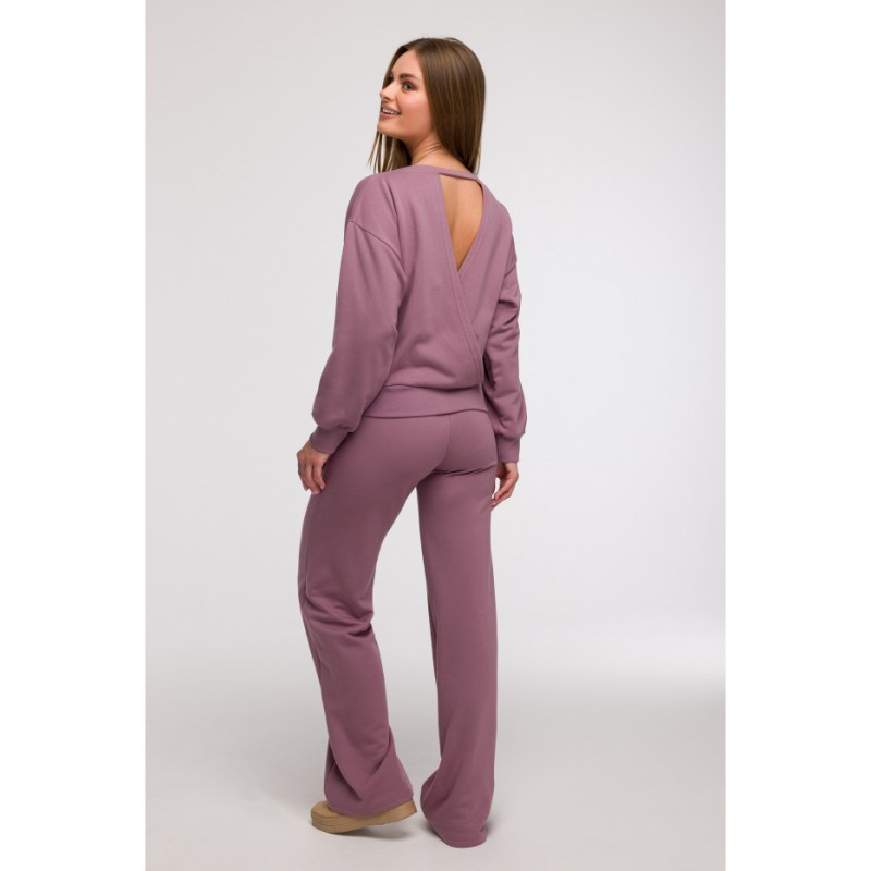 B293 Bluza z otwartymi plecami - wrzosowa