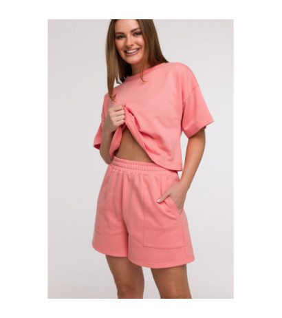 B295 Szorty z kieszeniami - koralowe