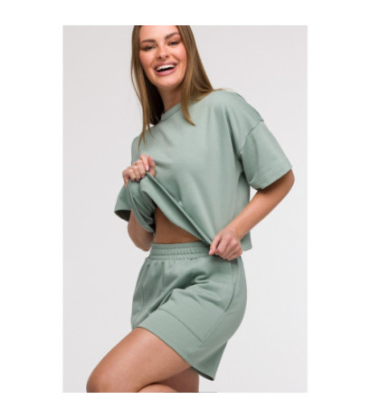 B295 Szorty z kieszeniami - miętowe