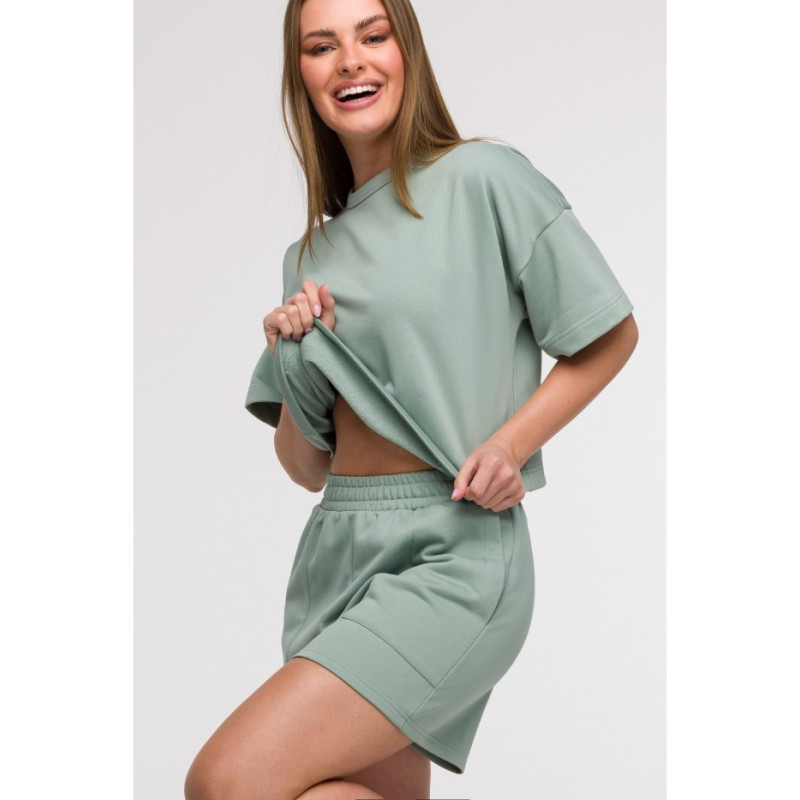 B295 Szorty z kieszeniami - miętowe