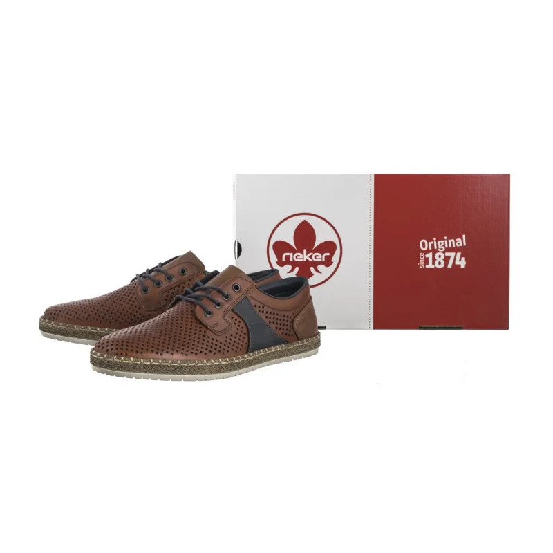 Rieker Brązowe Ażurowe B5214-24 Brown (RI247-a) kingad
