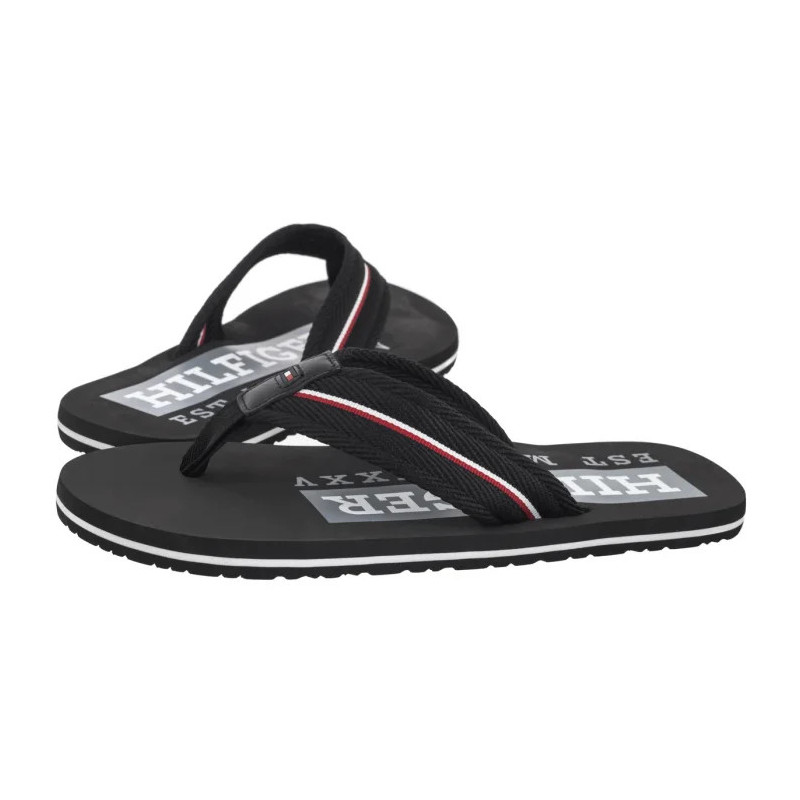 Tommy Hilfiger Corporate Hilfiger Beach Sandal Black FM0FM05436 BDS (TH1321-b) kingad