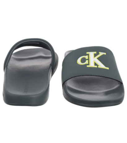 Calvin Klein Slide Jelly Mono Pu Seaside Aqua/White YM0YM01281 02M (CK673-a) sussid