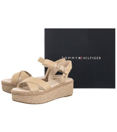 Tommy Hilfiger Shiny Touches Flatform Wedge Light Gold FW0FW06245 0LJ (TH480-a) kingad