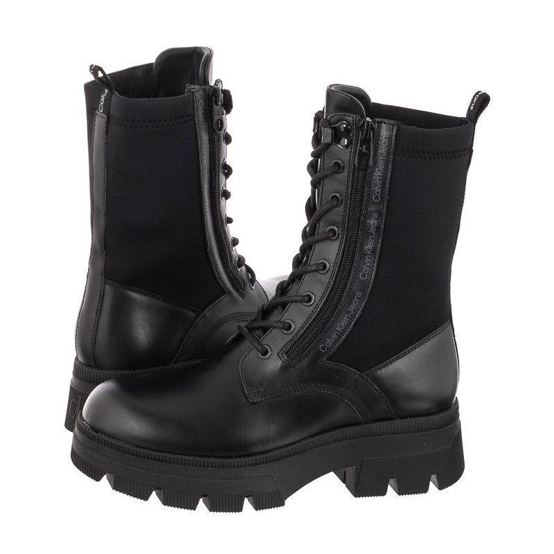 Calvin Klein Chunky Combat Laceup Zip YW0YW00740 Black (CK181-a) kingad