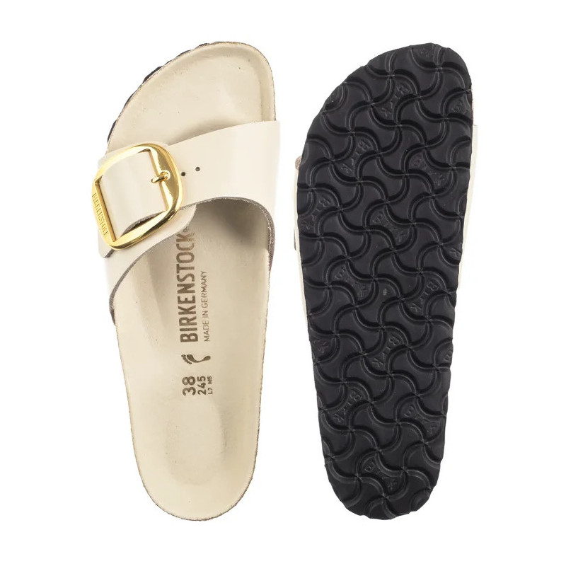 Birkenstock Madrid Big Buckle High-Shine Ecru 1025298 (BK238-g) Naiste kingad/klappide klapid
