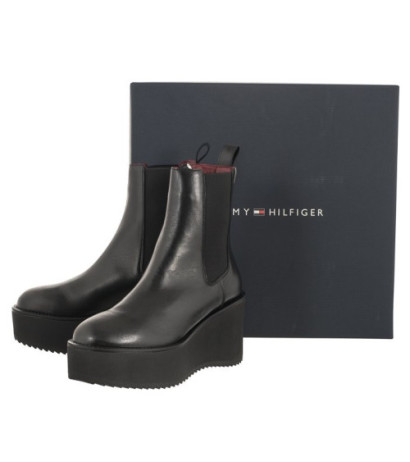 Tommy Hilfiger Elevated Wedge Bootie Black FW0FW07857 BDS (TH861-a) saapad