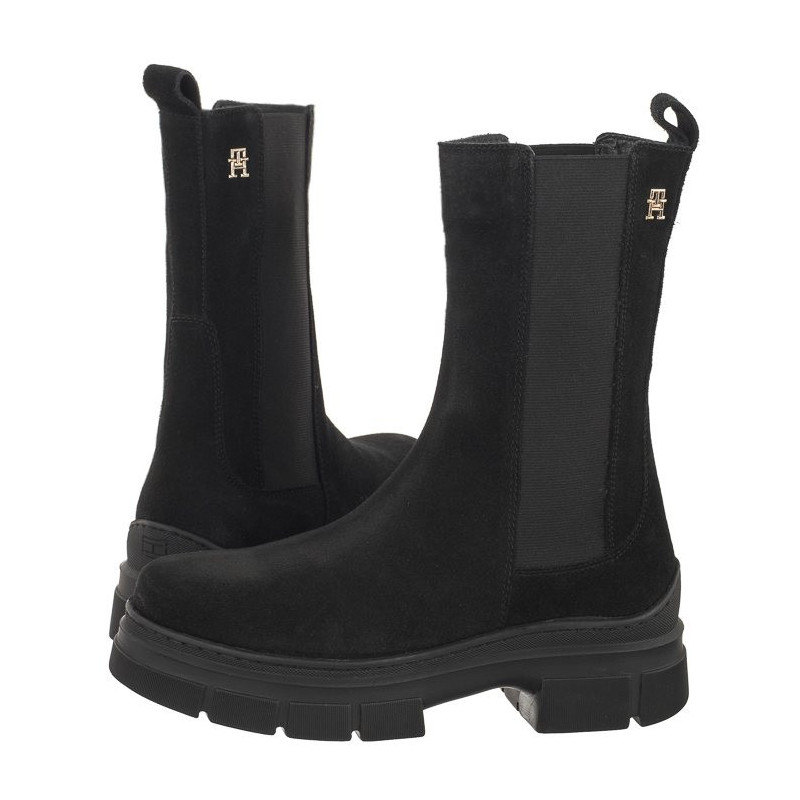 Tommy Hilfiger Essential Suede Chelsea Boot Black FW0FW07489 BDS (TH906-a) kingad