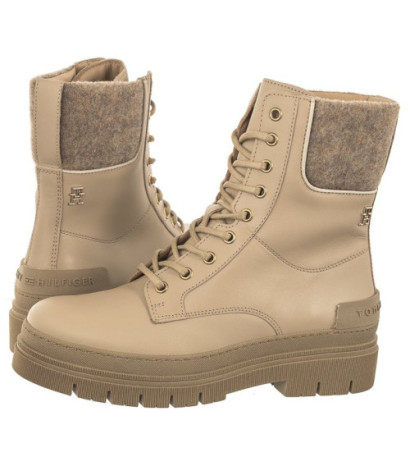 Tommy Hilfiger Feminine Felt Lace Up Bootie Merino FW0FW07500 ABO (TH928-a) kingad