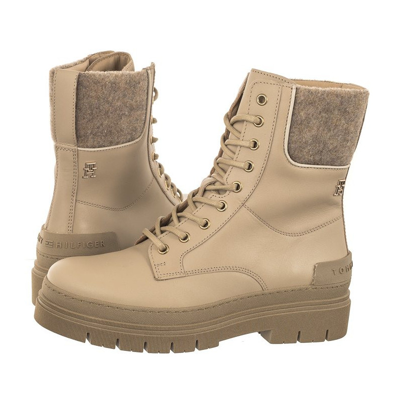 Tommy Hilfiger Feminine Felt Lace Up Bootie Merino FW0FW07500 ABO (TH928-a) kingad