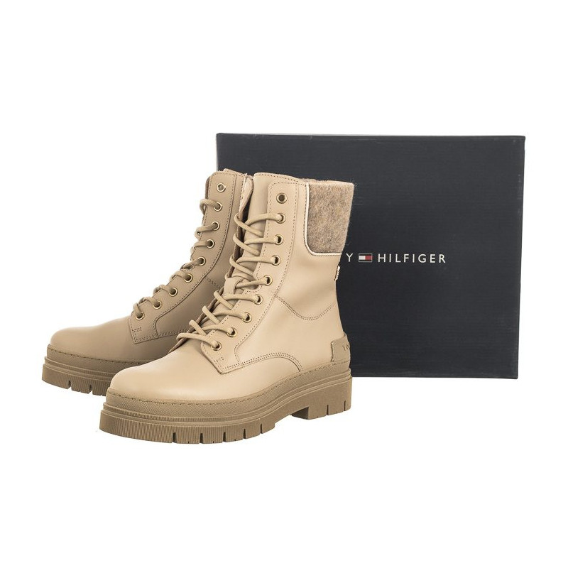 Tommy Hilfiger Feminine Felt Lace Up Bootie Merino FW0FW07500 ABO (TH928-a) kingad