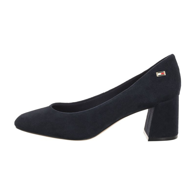 Tommy Hilfiger TH Suede Mid Heel Block Pump Space Blue FW0FW07717 DW6 (TH1027-a) kingad