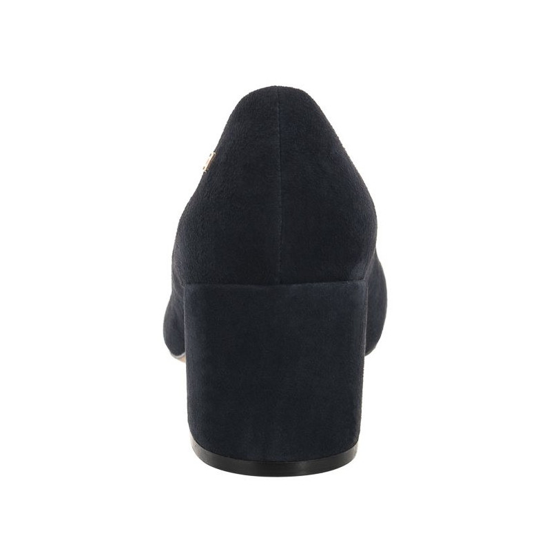 Tommy Hilfiger TH Suede Mid Heel Block Pump Space Blue FW0FW07717 DW6 (TH1027-a) kingad