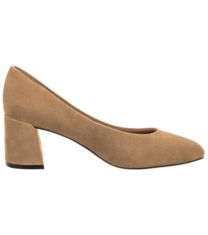 Tommy Hilfiger TH Suede Mid Heel Block Pump Classic Khaki FW0FW07717 RBL (TH1027-b) kingad