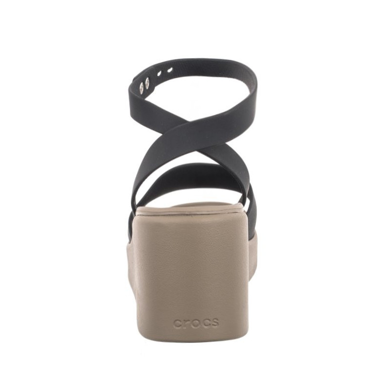 Crocs Brooklyn Ankle Strap Wedge Black/Mushroom 209406-07H (CR303-a) kingad