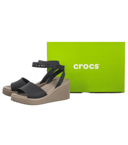 Crocs Brooklyn Ankle Strap Wedge Black/Mushroom 209406-07H (CR303-a) kingad