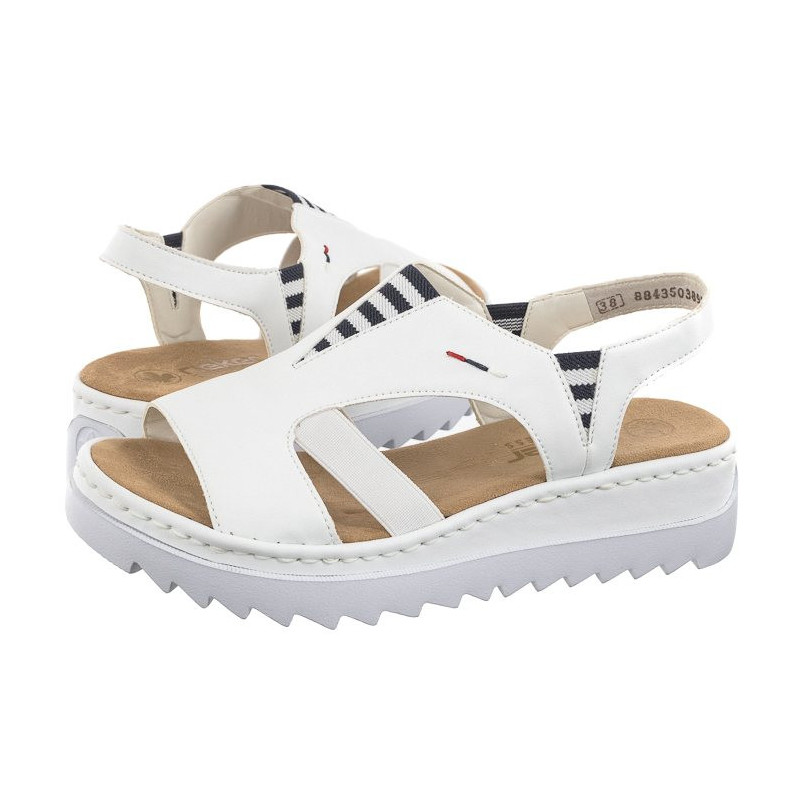 Rieker Białe V44Y5-80 White (RI179-a) sandaalid