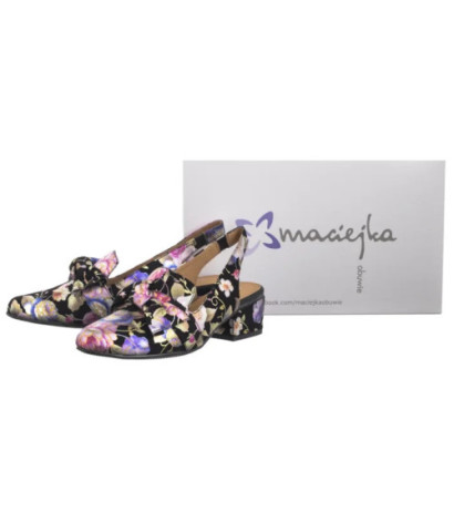 Maciejka Czarne w Kwiaty N6539-43/00-1 (MA1206-d) kingad