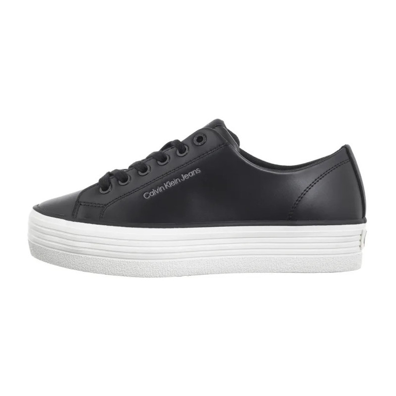Calvin Klein Bold Vulc Flatf Low Lth In Black/Bright White YW0YW01633 0GM (CK604-b) kingad