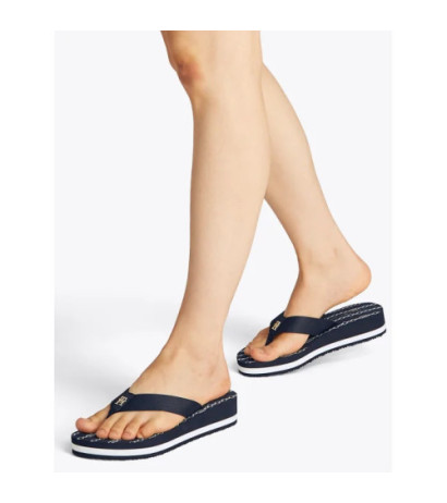 Tommy Hilfiger Im TH Chainprint Midwedge Sandal Space Blue FW0FW08527 DW6 (TH1294-a) kingad