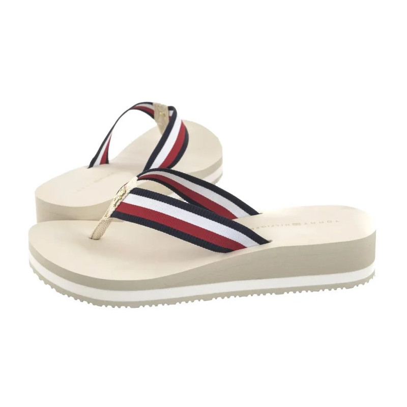 Tommy Hilfiger TH Corp Mid Wedge Beach Sandal Muslin FW0FW08517 ACJ (TH1295-b) kingad