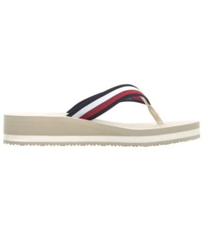 Tommy Hilfiger TH Corp Mid Wedge Beach Sandal Muslin FW0FW08517 ACJ (TH1295-b) kingad