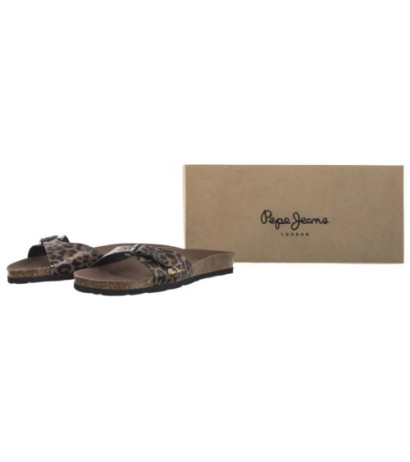 Pepe Jeans Oban Leopard W Dark Brown PLS90612 898 (PE37-a) Naiste kingad/klappide klapid