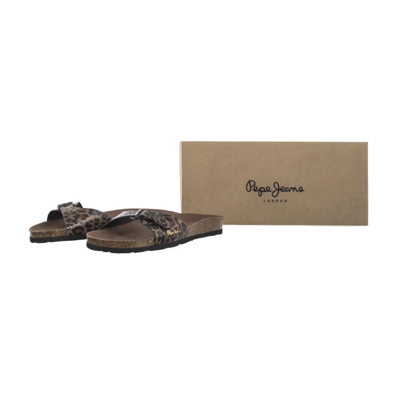 Pepe Jeans Oban Leopard W Dark Brown PLS90612 898 (PE37-a) Naiste kingad/klappide klapid