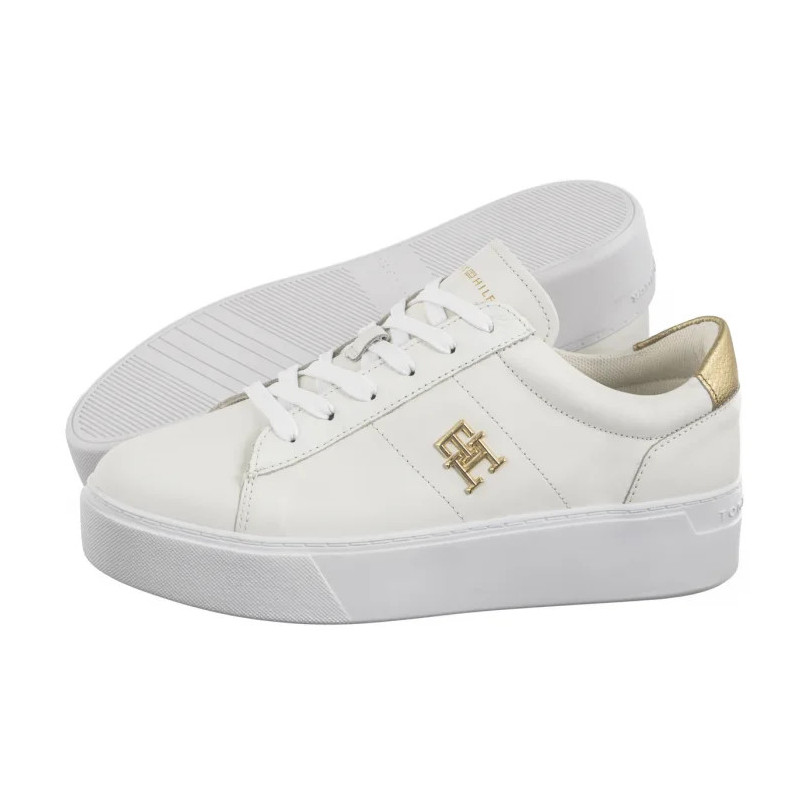 Tommy Hilfiger Platform Court Sneaker Metallics White FW0FW08648 YBS (TH1313-a) kingad