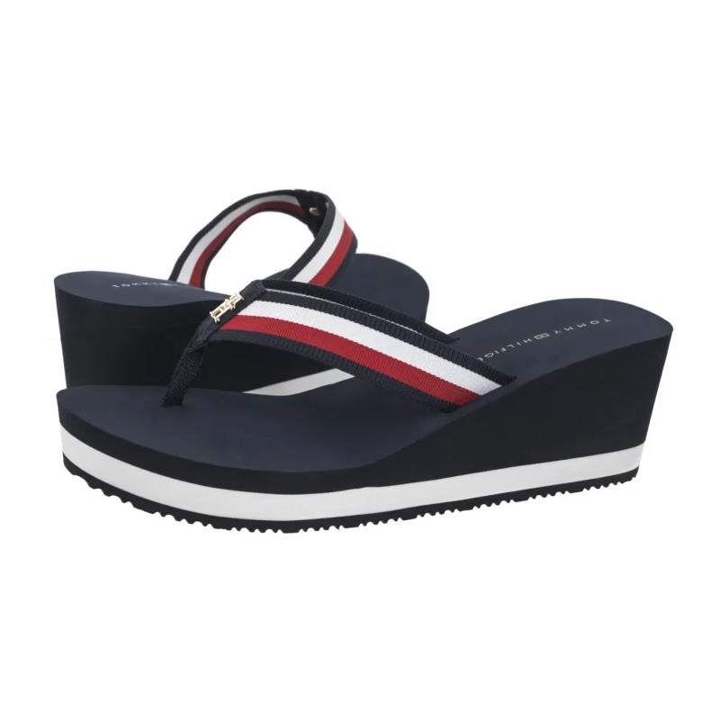 Tommy Hilfiger TH Corporate Wedge Beach Sandal Space Blue FW0FW08520 DW6 (TH1314-b) kingad