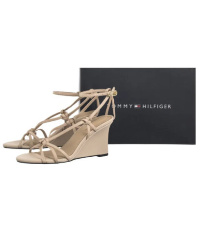 Tommy Hilfiger Leather Knots Wedge Sandal Misty Blush FW0FW08417 TRY (TH1331-a) kingad