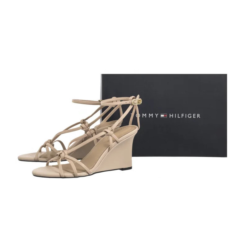 Tommy Hilfiger Leather Knots Wedge Sandal Misty Blush FW0FW08417 TRY (TH1331-a) kingad