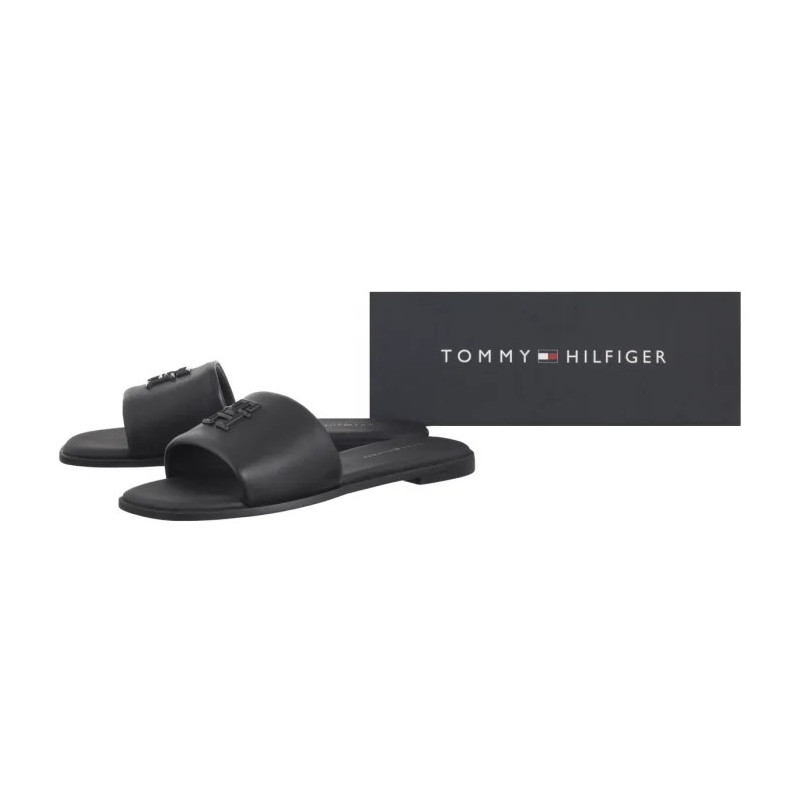Tommy Hilfiger TH Logo Hardware Leather Mule Black FW0FW08806 BDS (TH1320-b) Naiste kingad/klappide klapid