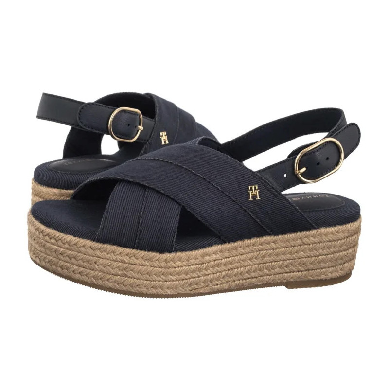 Tommy Hilfiger Denim Espadrille Platform Sandal Space Blue FW0FW08669 DW6 (TH1333-b) kingad