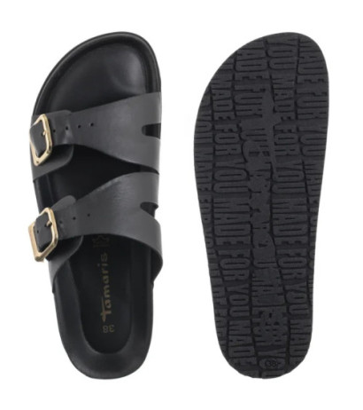 Tamaris Czarne 1-27500-44 003 Black Leather (TM539-a) Naiste kingad/klappide klapid