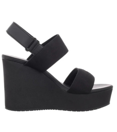 Calvin Klein Wedge Sandal Webbing In Triple Black YW0YW01790 0GJ (CK651-a) kingad