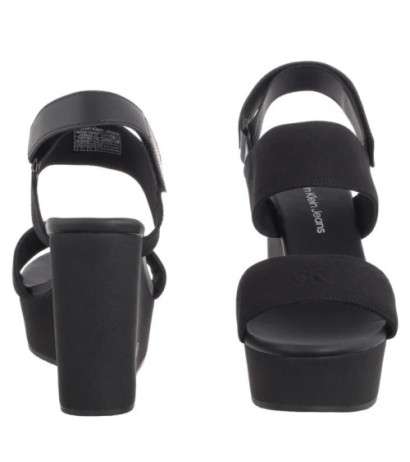 Calvin Klein Wedge Sandal Webbing In Triple Black YW0YW01790 0GJ (CK651-a) kingad