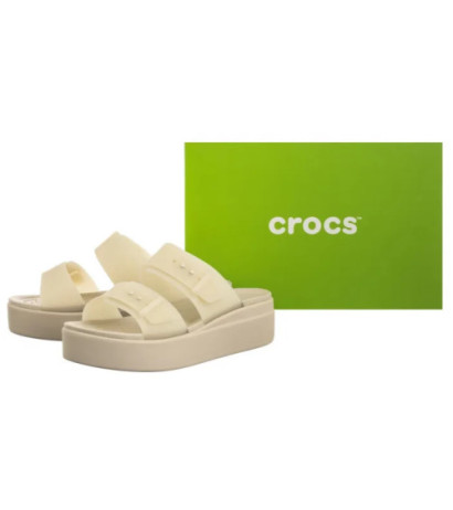 Crocs Brooklyn Buckle Frosted Low Wedge Sandstone 210980-0LH (CR368-b) kingad