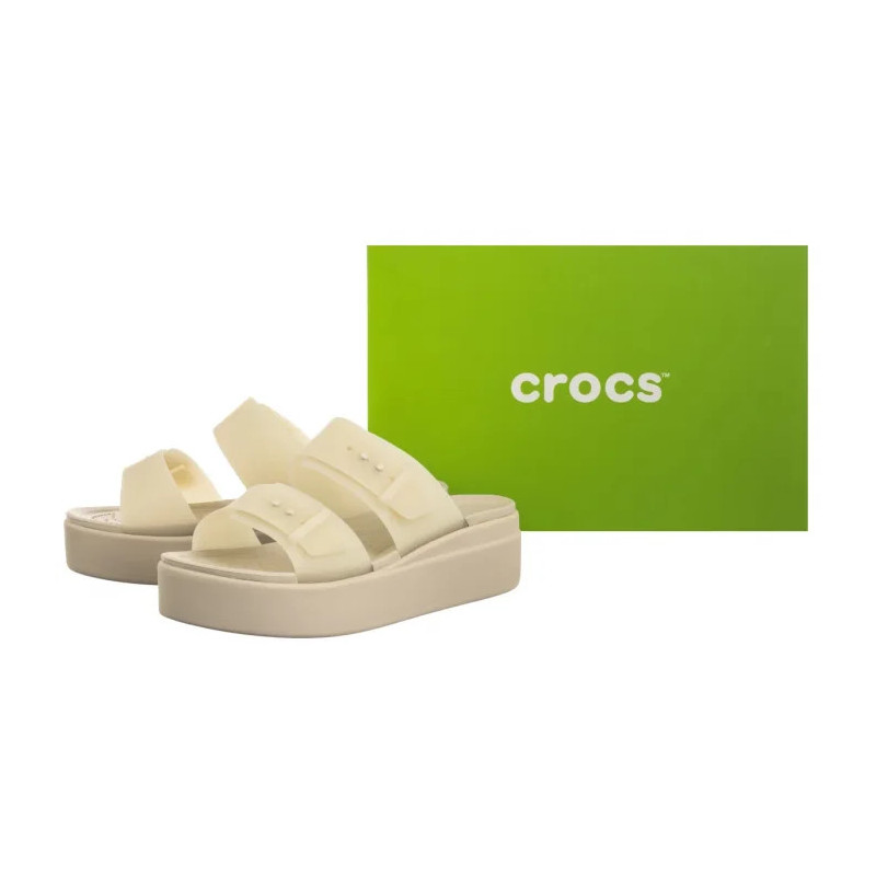 Crocs Brooklyn Buckle Frosted Low Wedge Sandstone 210980-0LH (CR368-b) kingad