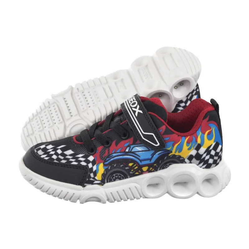 Geox J Wroom B. D -Pr.Mesh + Pr.Dbk Black/Red J55GAD 02ACE C0048 (GE205-a) spordijalatsid