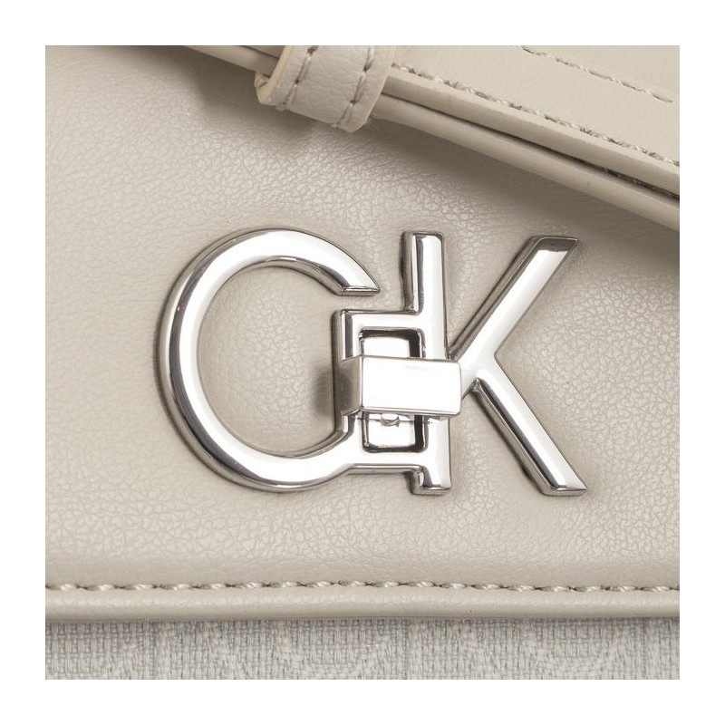 Calvin Klein Re-Lock Mini Crossbody Bag_JCQ Dk Ecru Jacquard Mono K60K611989 PC4 (CK478-a) käekott