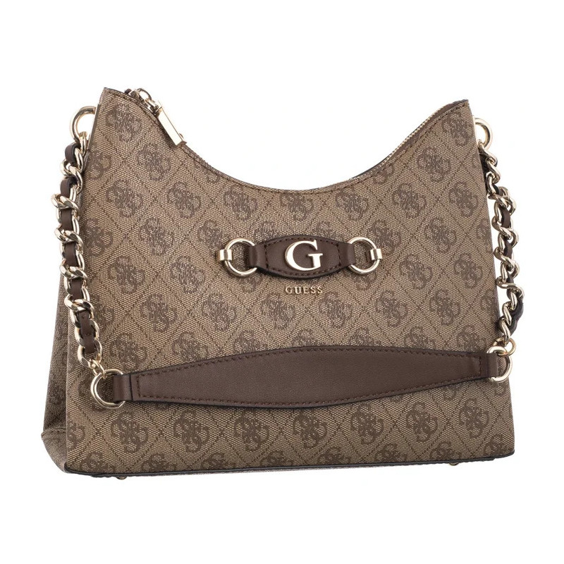 Guess Izzy Top Zip Shoulder Bag HWSG86 54010 Latte Logo/Brown (GU712-a) käekott