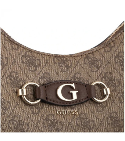 Guess Izzy Top Zip Shoulder Bag HWSG86 54010 Latte Logo/Brown (GU712-a) käekott