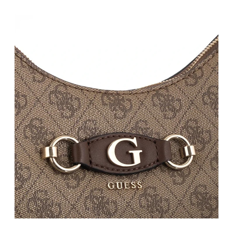 Guess Izzy Top Zip Shoulder Bag HWSG86 54010 Latte Logo/Brown (GU712-a) käekott
