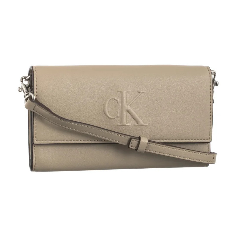 Calvin Klein Sculpted Long Fold Strap Wallet Crockery LV04K1006G PBF (CK640-a) käekott