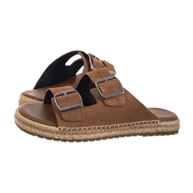 Tommy Hilfiger Flex Jutte Hilfiger Suede Sandal Fudge Brown FM0FM05503 GQM (TH1361-a) sussid