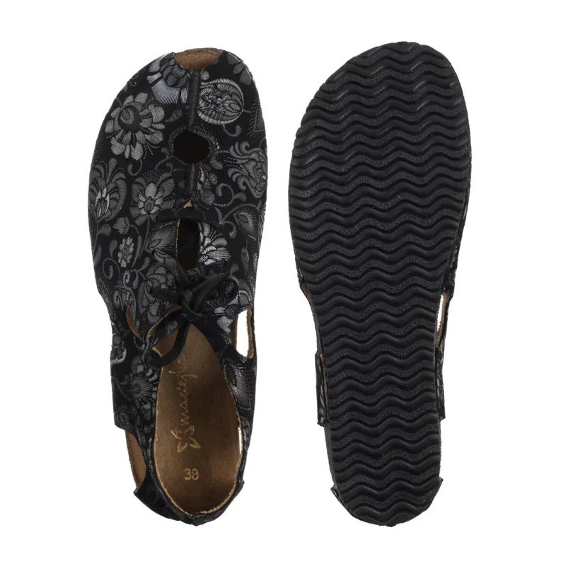 Maciejka Czarne/Kwiaty 06431-38/00-6 (MA1402-a) sandaalid