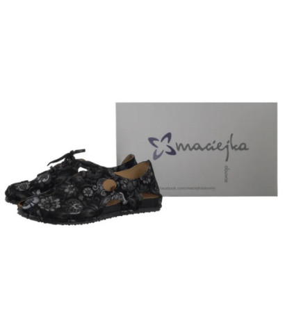 Maciejka Czarne/Kwiaty 06431-38/00-6 (MA1402-a) sandaalid