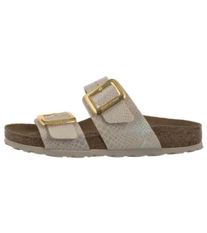 Birkenstock Sydney Cushion Buckle Shiny Snake Cream 1030258 (BK314-a) Naiste kingad/klappide klapid