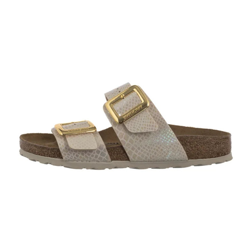 Birkenstock Sydney Cushion Buckle Shiny Snake Cream 1030258 (BK314-a) Naiste kingad/klappide klapid